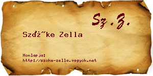 Szőke Zella névjegykártya