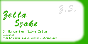 zella szoke business card